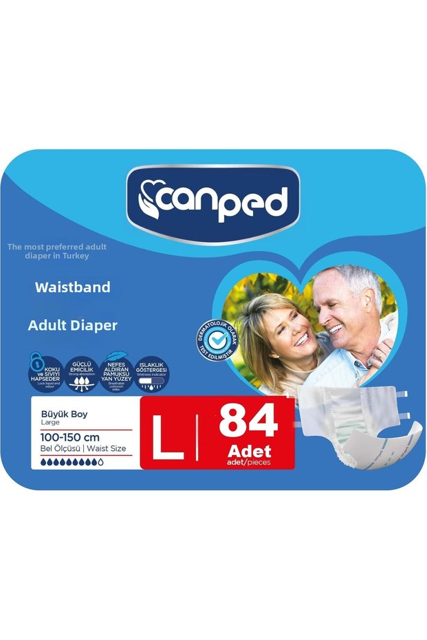 Waistband Adult Diapers Large (Large) 84 Pieces