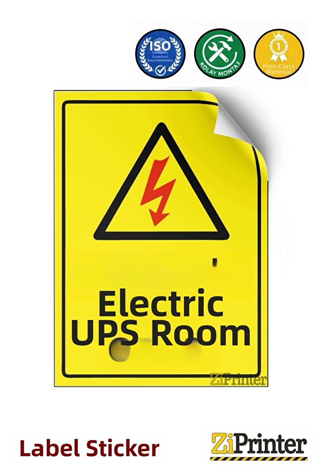 ملصق لافتة تحذيرية لغرفة UPS الكهربائية مقاس 15 × 21 سم
