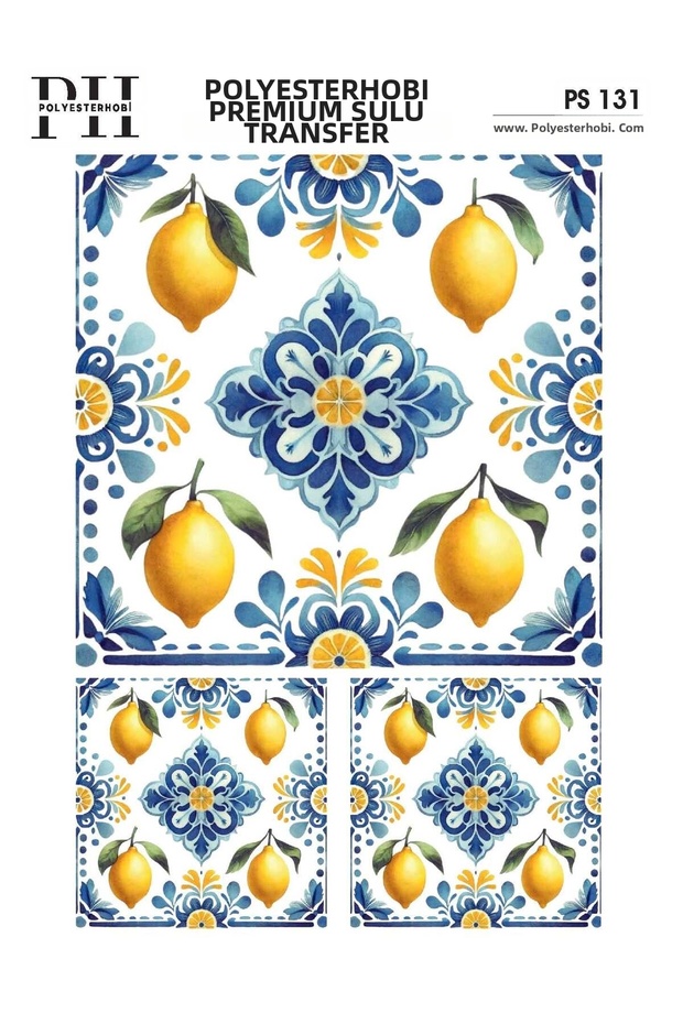 Premium Water Transfer 25X35 cm Lemon Patterned Ps 131