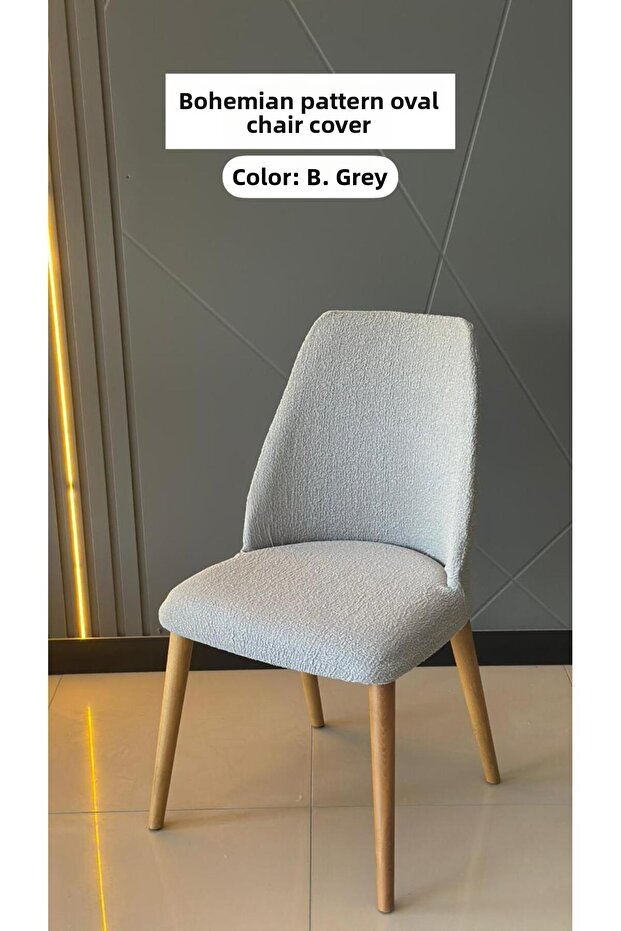 Premium Jacquard Oval Chair Cover | Flexible Elastic Chair Cover Large Oval Washable Stretch 1 Piece