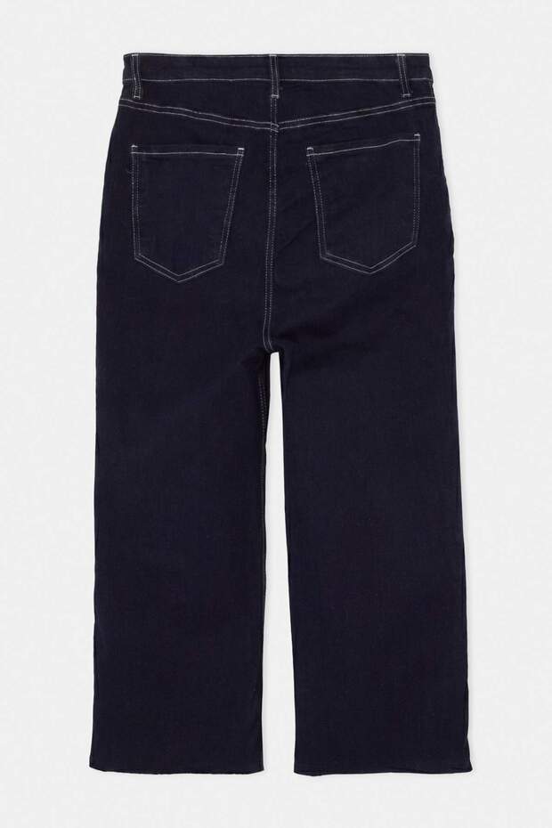 Koyu Mavi Yüksek Bel Comfort/Esnek Bilek Boy Straight Jeans TBBSS26CJ00060 - 6