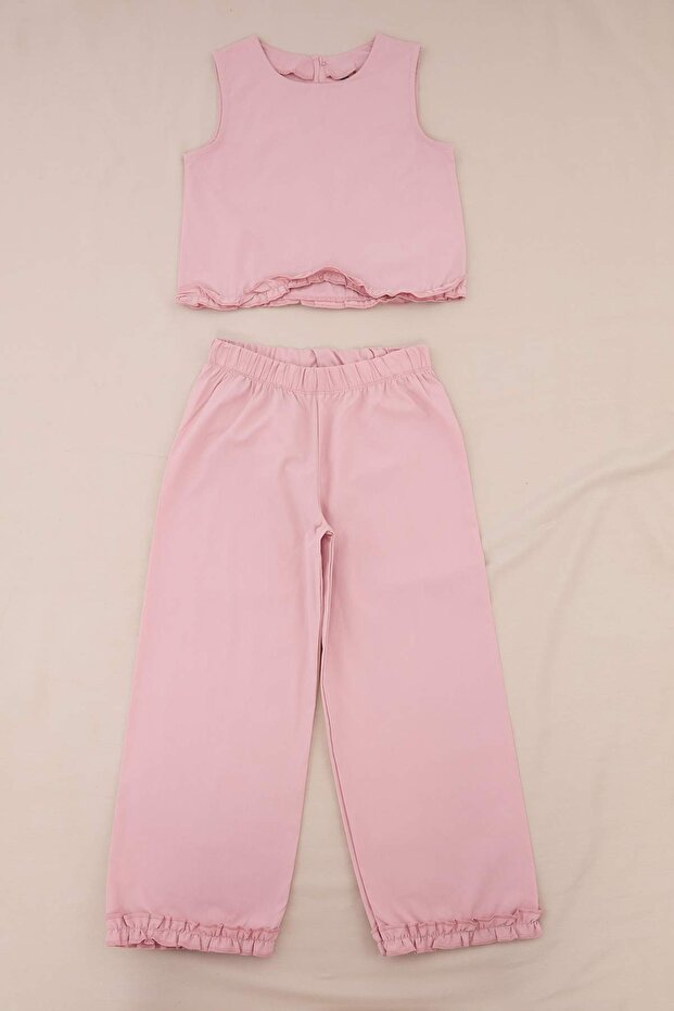 Pembe Düz Dokuma Alt - Üst Takım TKDSS26AU00021 - 4