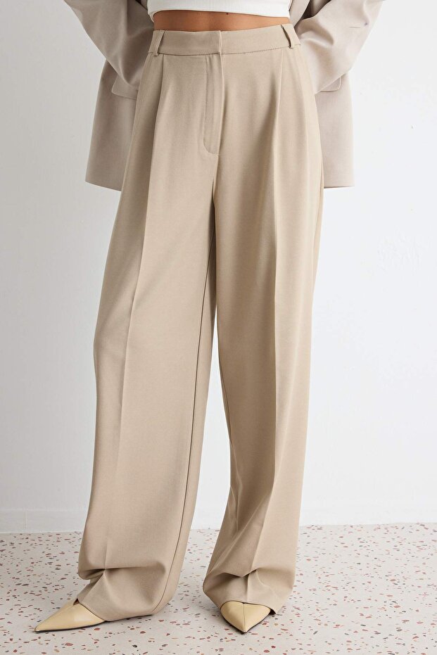 Taş Bol Paça Dokuma Pantolon TPRAW23PL00016 - 3