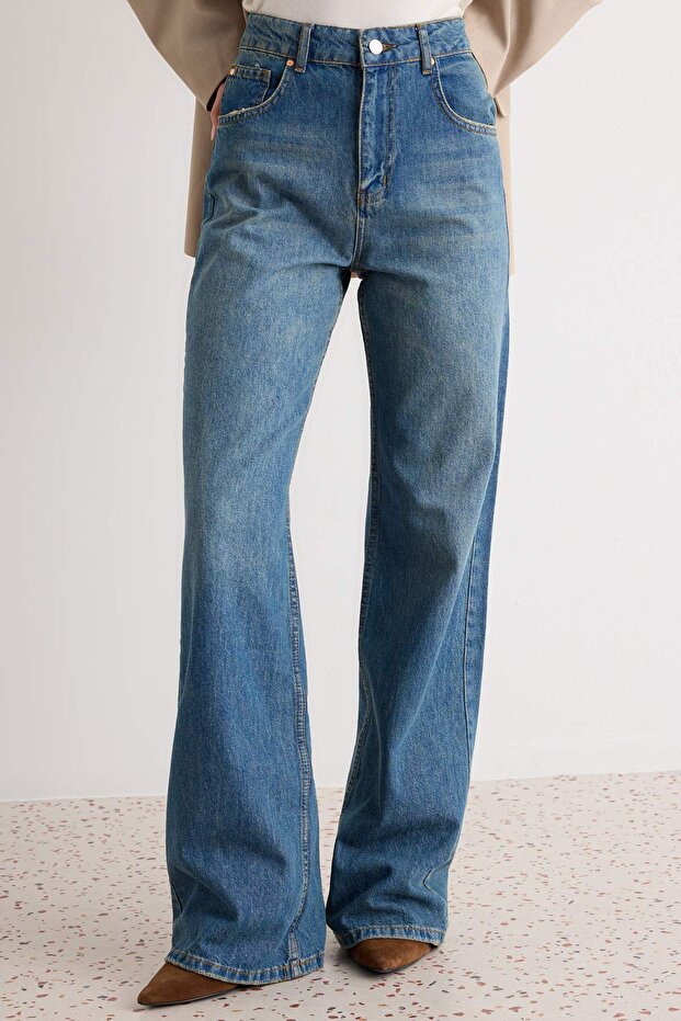 Mavi More Sustainable Yüksek Bel Wide Leg Geniş Paça %100 Pamuk Non-Stretch Jeans TWOSS24JE00020 - 3