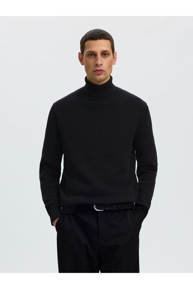Rollkragenpullover Baumwoll - 1