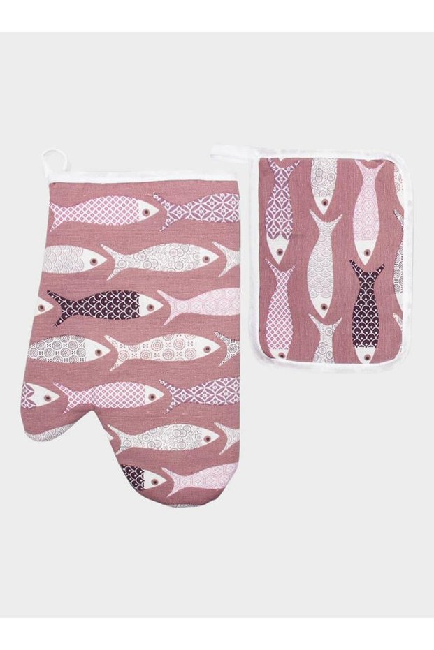 Heat Resistant 2-Piece Kitchen Glove Holder Set Fiber-Filled Fabric Protects Your Hands in the Oven and on the Stove