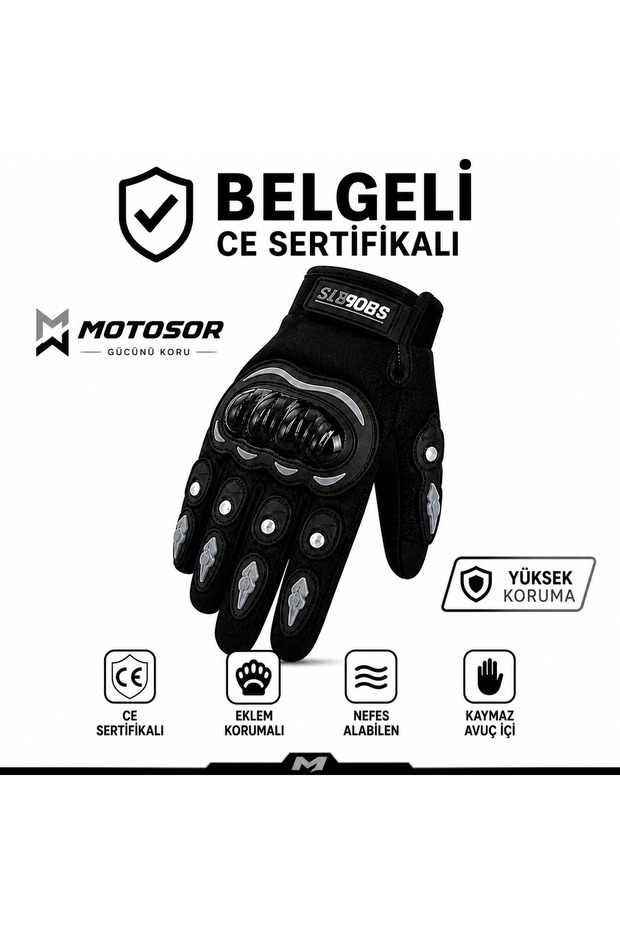Protective Motorcycle Gloves Black