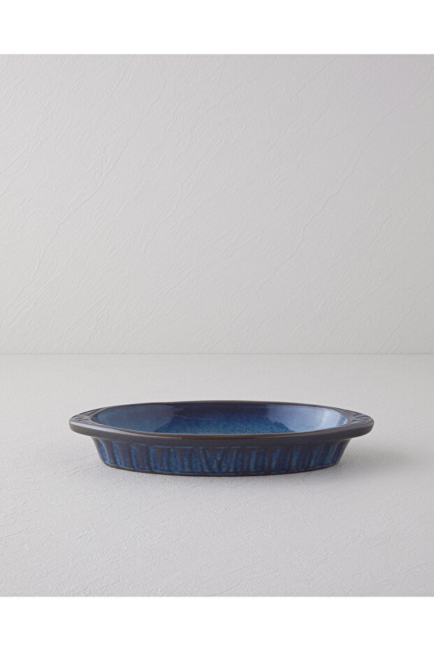 وعاء فرن سيراميك من لياء مقاس 26×14.5×4 سم باللون الأزرق