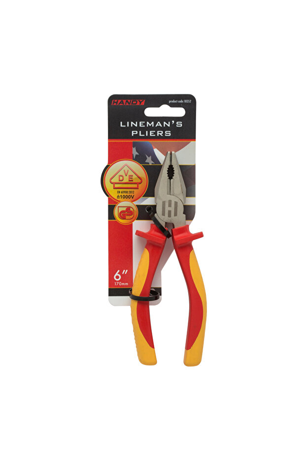 1000V Insulated Combination Pliers – 170 mm, Chrome-Vanadium Steel, Anatomical Rubberized Handle - 3