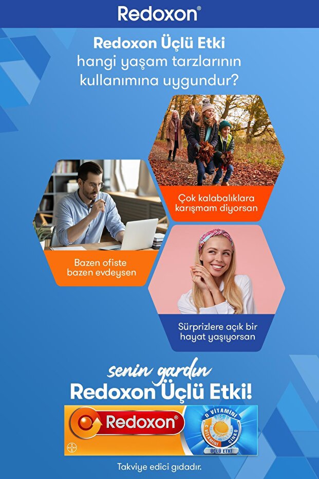 Üçlü Etki 15 Efervesan Tablet I 1000 mg C Vitamini, D Vitamini ve Çinko İçeren Takviye Edici - 8