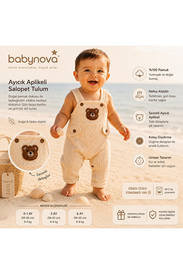BabyNova Çiçek Baskılı Bebek Tulum