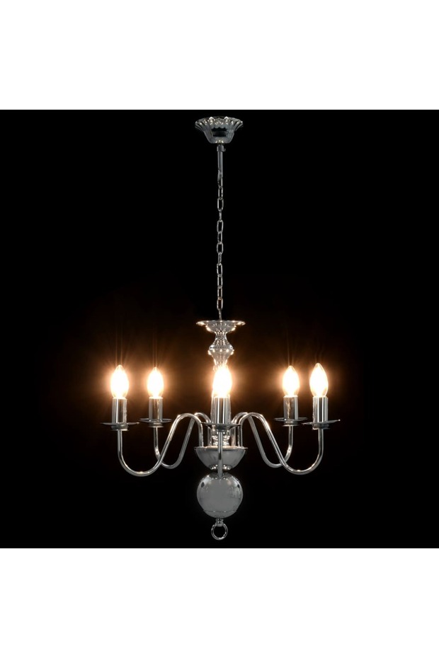 Candelabru, argintiu, 5 becuri E14 - 5