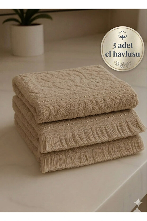 3-Piece Cotton Hand and Kitchen Towel Set 30x50 cm