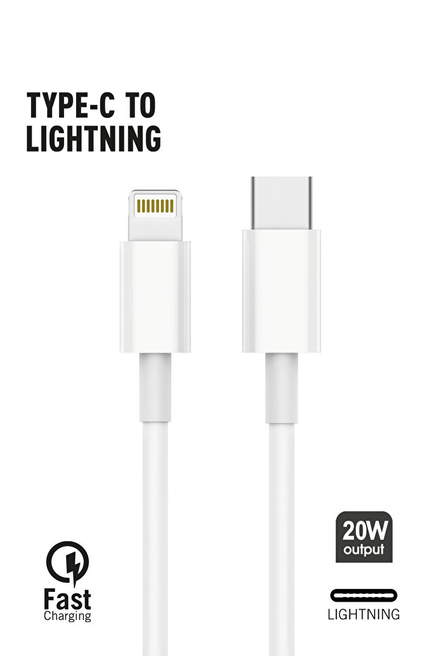 Type C To Lightning Data Ve Şarj Kablosu
