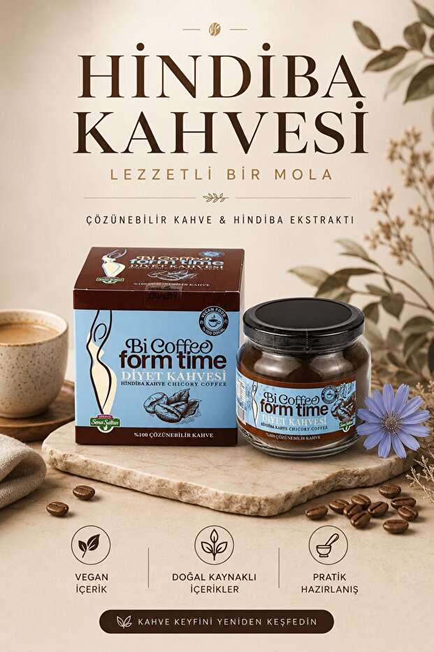 Bi Coffee Form Time Chicory Coffee 150 Gr | Instant Coffee | Vegan | Herbal Coffee with Chicory Extract | Practical Preparation
