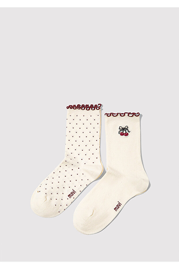 2-Pack Ecru Socks 1913244-70007