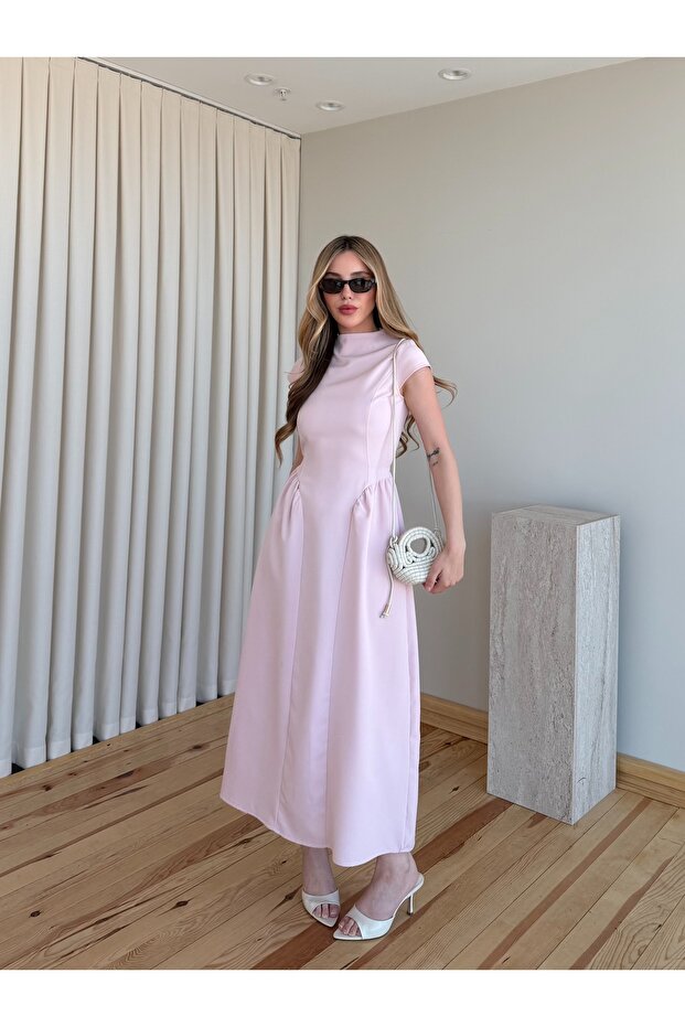 Rochie lungă roz, elegantă - 5092 - 5