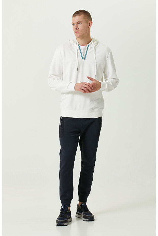 N-Tech Ekru Kapüşon Yaka Sweatshirt - 2