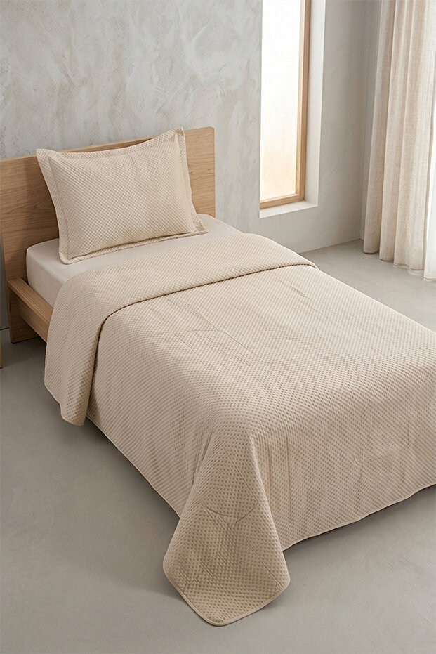 Coffee Single Bedspread with Pillowcase 180X240Cm