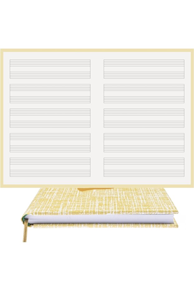 Piano Notepad (WITHOUT KEY, DOUBLE CUT STRIPES) 100% Handmade, Hand Stitched - Coated Skin (A/5)