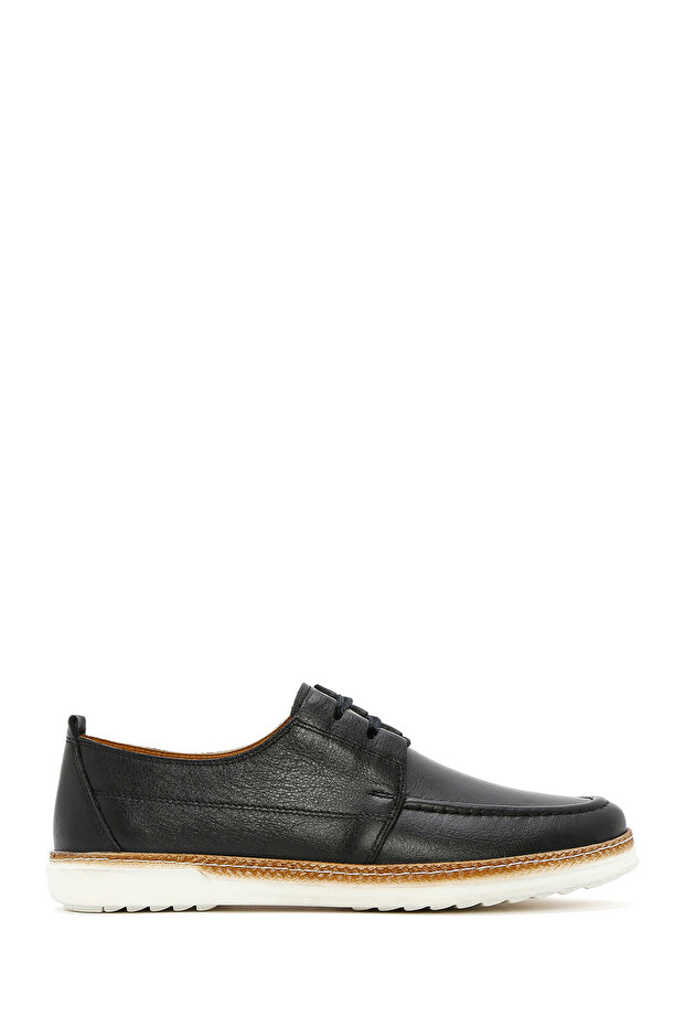 Men's Black Lace-Up Leather Casual Shoes 26Sfd674218