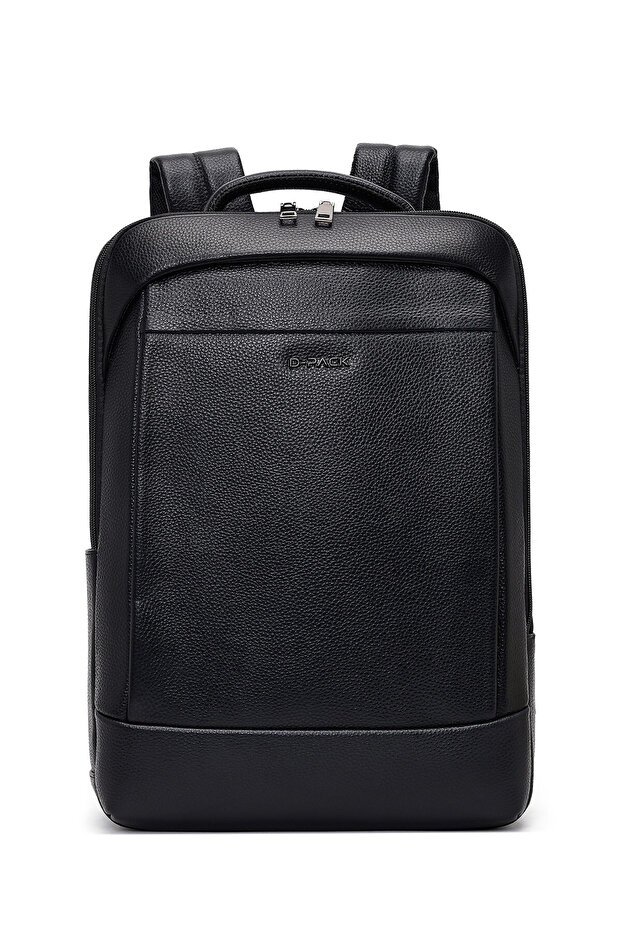 حقيبة ظهر من الجلد التقني باللون الأسود للجنسين من D-Pack 25WBD3005FT