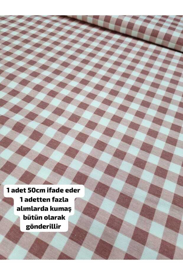 Duck Fabric Has a Stain-Resistant Feature (Copper-Colored Checkered 50 X 180)