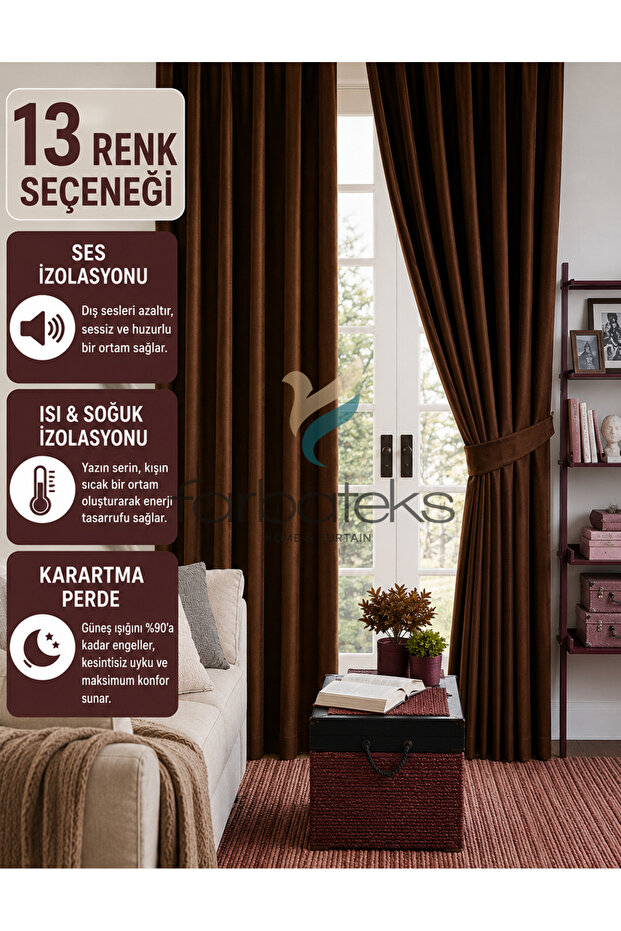 Coffee Brown Color Sunshade Blackout Blackening Background Curtain Flat Planting