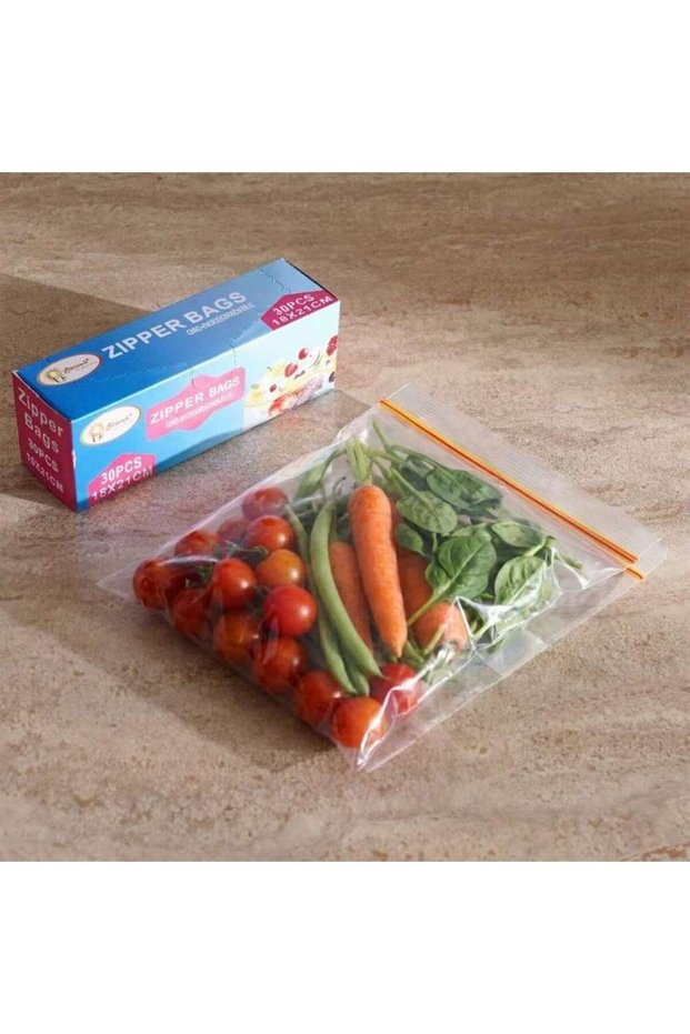 Daily Freezer Zipper Bag Set Of 30 Piece 18x21cm-clear