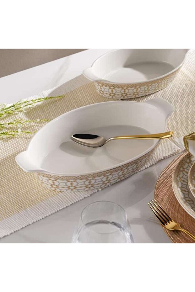 Miray Porcelain Oval Serving Dish 33.5x19x6cm -white