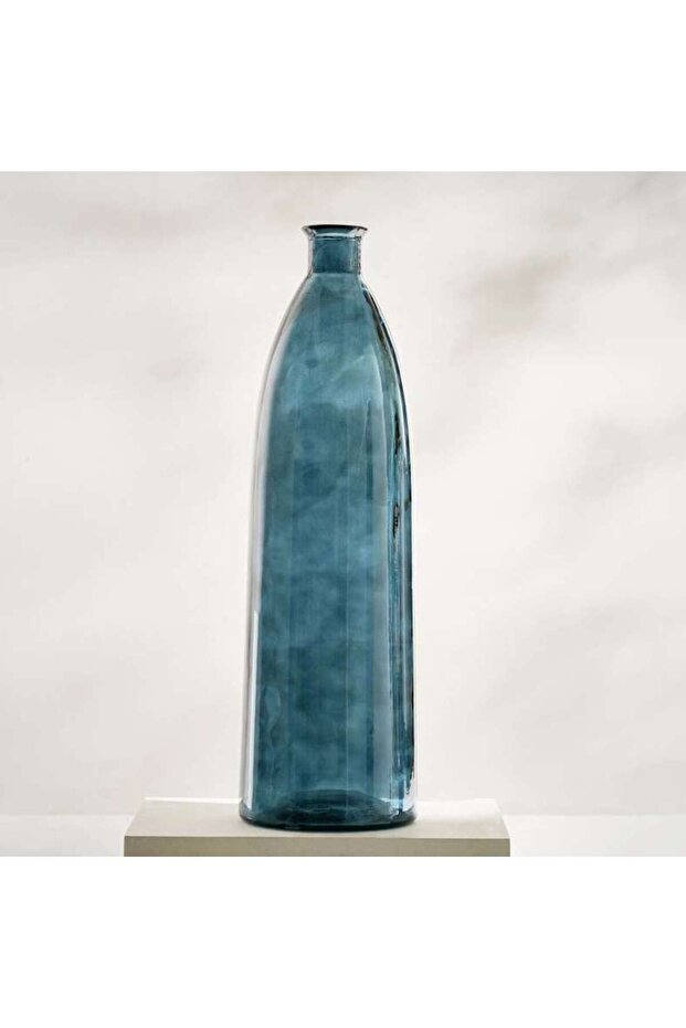 Helmi Recycled Glass Vase 25.5x81cm - Blue