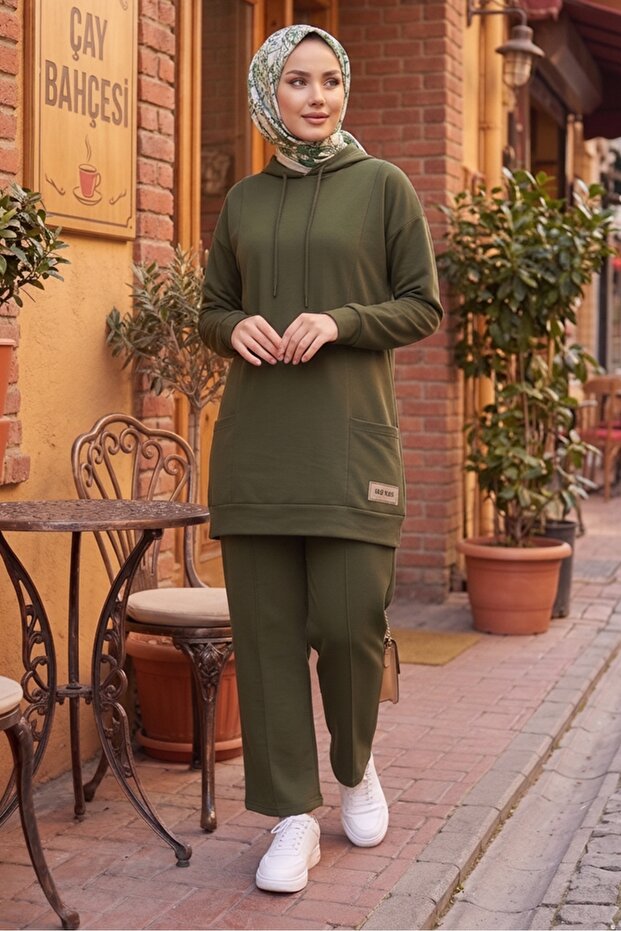 Double Pocket Hooded Double Suit 1668 - Green