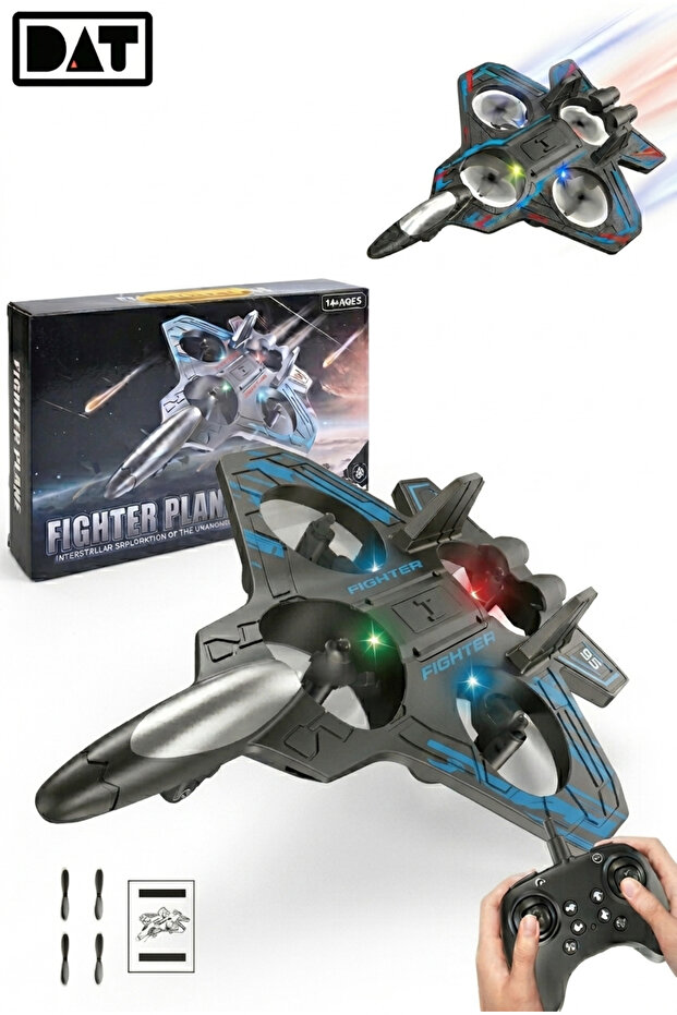 L7012 RC Fighter Jet Drone (Upgraded from L0712) – 2.4GHz, VTOL, 360° Flip, LED