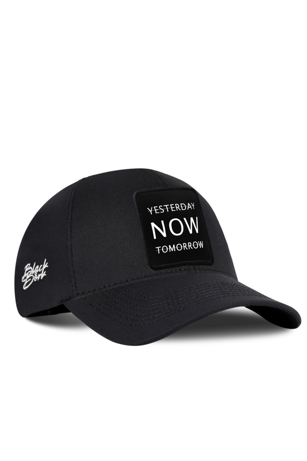 Yesterday Now Tomorrow Logo Black Six Baseball Cap