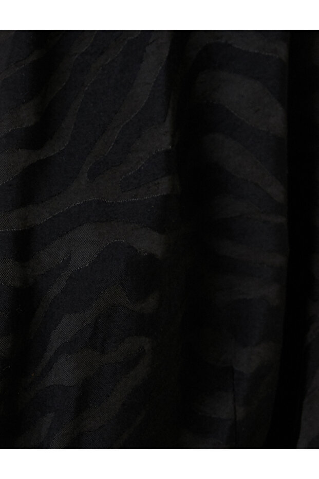 Zebra Patterned Wrap Blouse Long Sleeve - 6