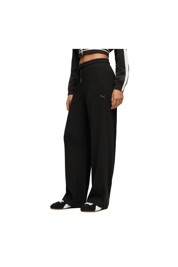 693284-01 Her Comfort High-Waist Wide Kadın Eşofman Altı Siyah - 1