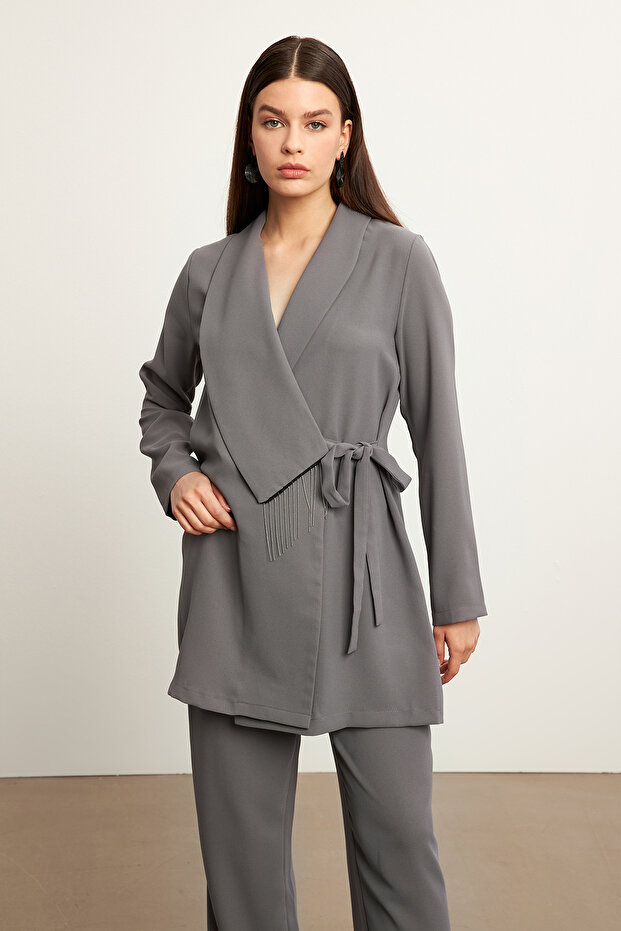 Chained Jacket Παντελόνι Σετ - Γκρι - 2
