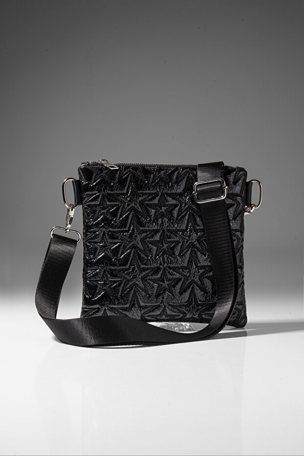 Star Pattern Crossbody Bag Black - 4