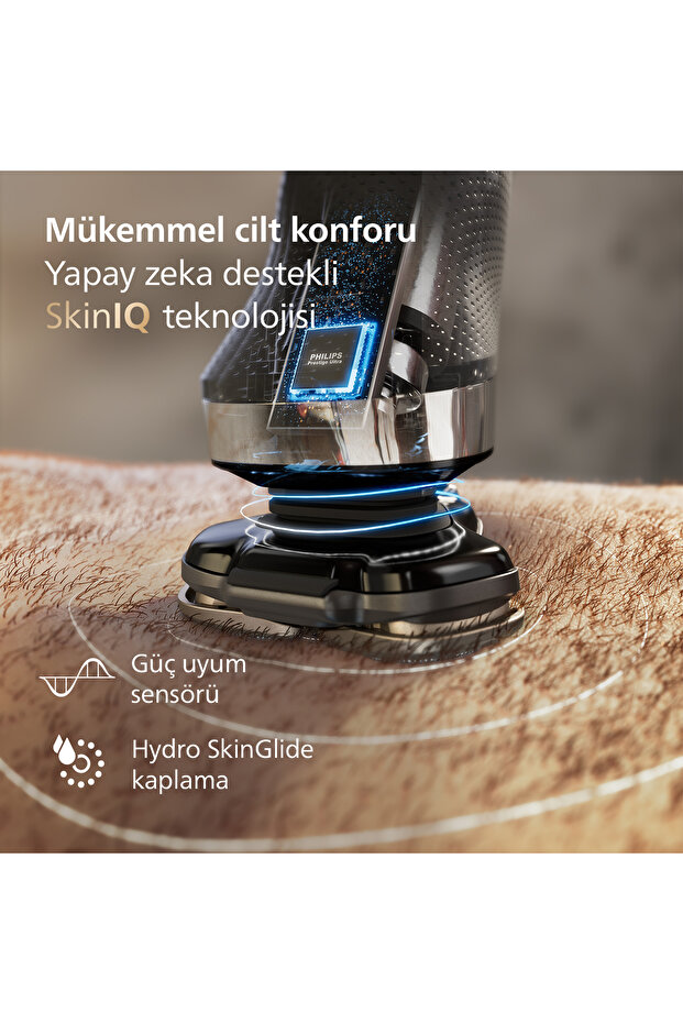 i9000 SkinIQ Islak&Kuru Tıraş Makinesi, 360 başlıklar, Şarj Standı, Çanta, X9002/30 - 7