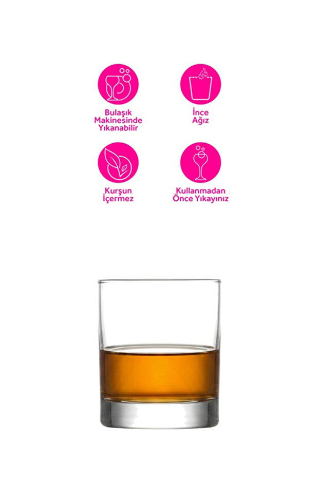 Ada Cam Viski Bardağı 6'lı 320 ml (Meşrubat/Kokteyl Bardağı ) - 8