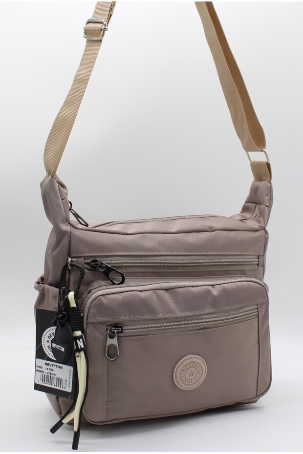 Women's Lightweight Fabric Mink 8-Compartment Crossbody Messenger Shoulder Bag