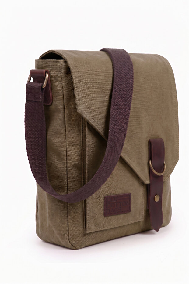 Waxed Canvas Men's Messenger Bag Daily Tablet Shoulder Bag 22X28 cm