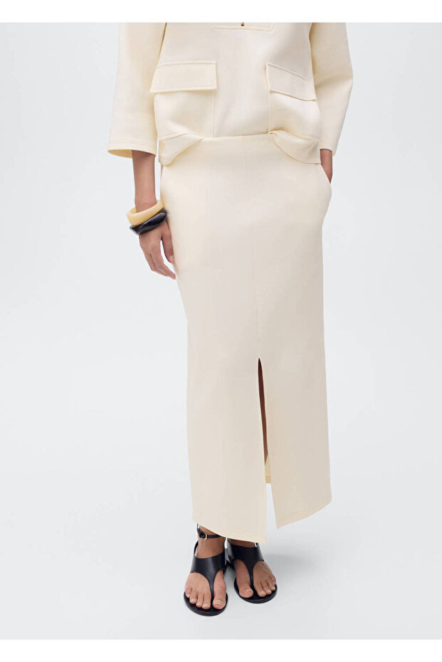 Cotton Slit Skirt