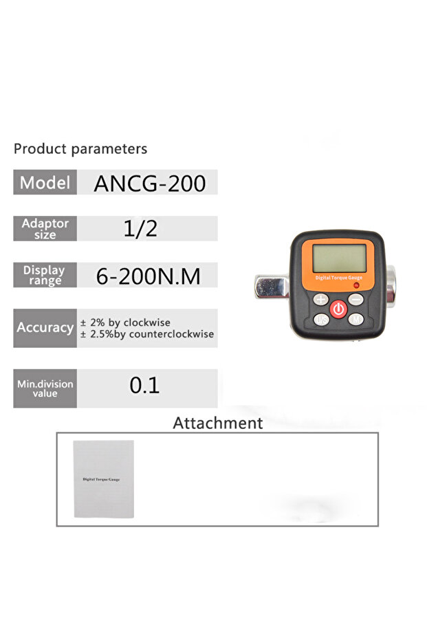جهاز اختبار عزم الدوران المباشر من شركة ANCG-200، محول عزم الدوران، محولات مقياس عزم الدوران الرقمي للرأس B