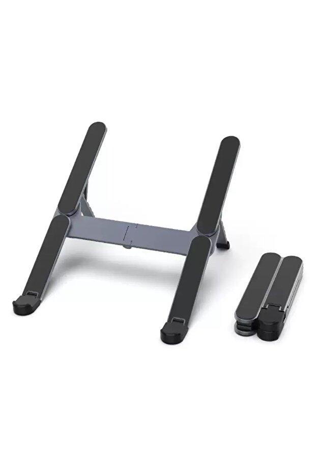 N10-GRAY Metal Mini Foldable Laptop Stand Adjustable Angle Portable Notebook Holder for 10-17 Inch L