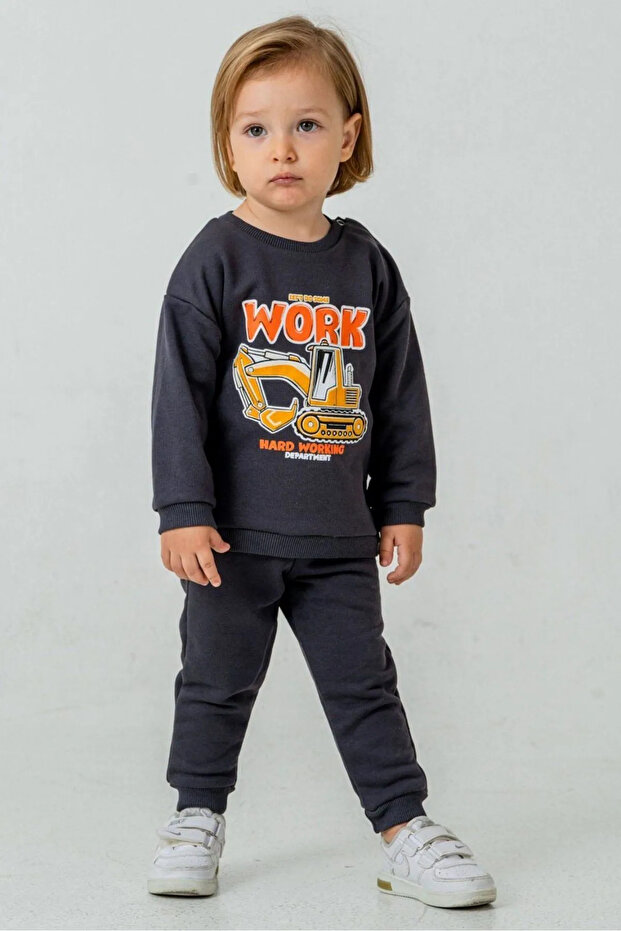 9-24 Months Nature Work Baby Boy Suit-Smoked