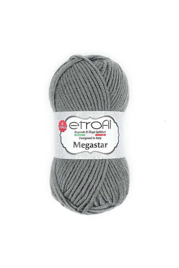 Megastar Knitting Yarn Light Gray 75% Acrylic 25% Wool 100g 110m (70974)