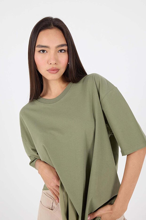 Tricou basic cu guler rotund P10111-d7 - 3