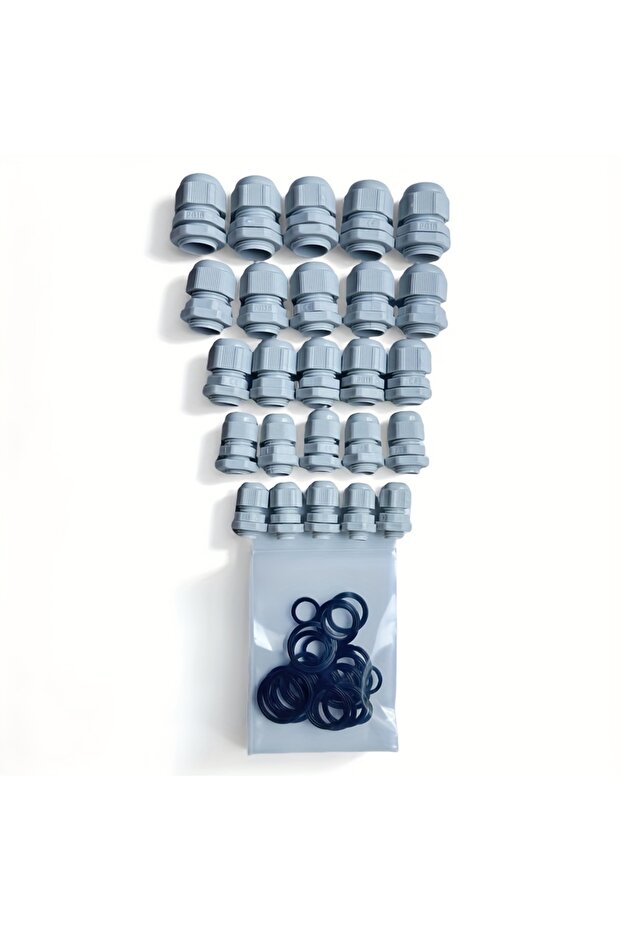 25Pcs 25 Nylon Cable Waterproof Connectors Pg7 Pg9 Pg11 Pg13.5 Pg16, Adjustable 3-14mm Cable Fixing