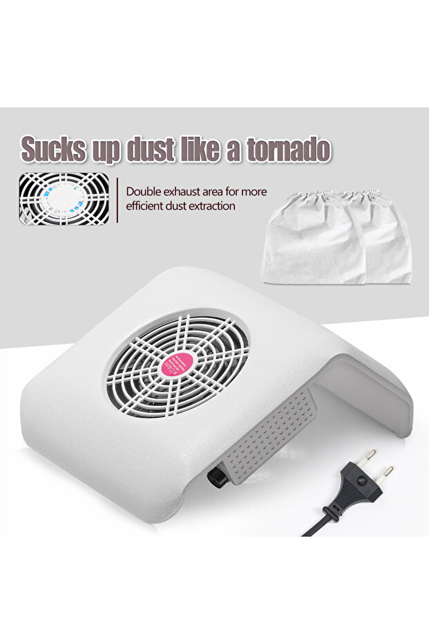 EU Plug LULAA Powerful Nail Dust Collector Fan Vacuum Cleaner Machine With Tools Dust Collecting Bag